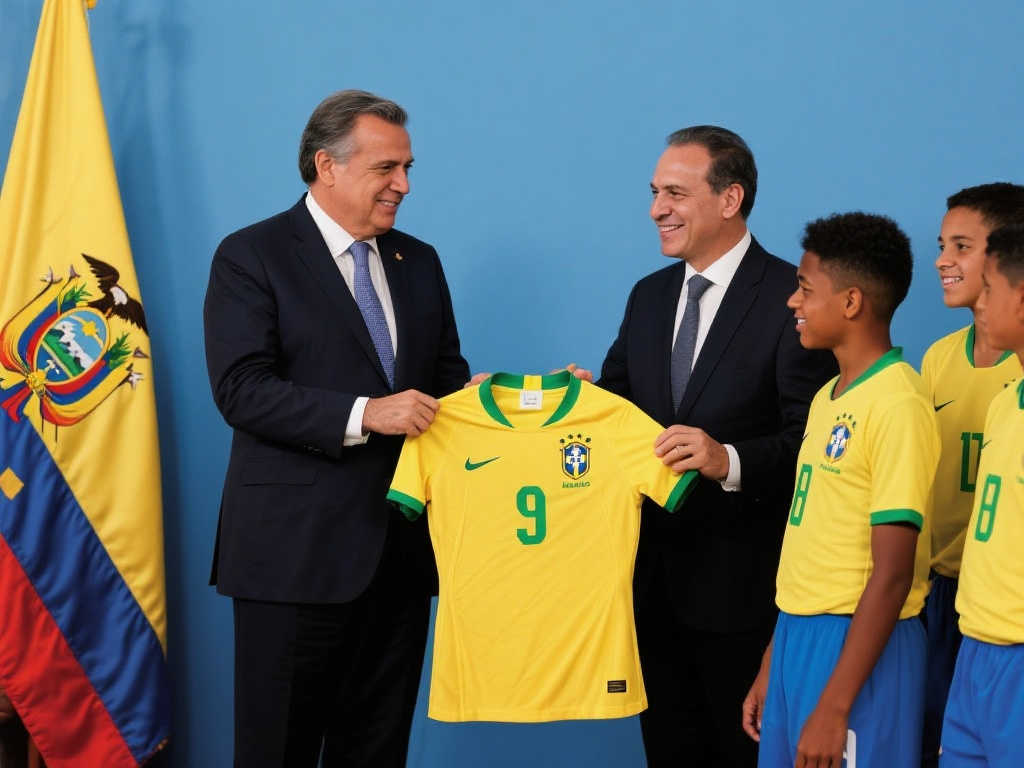 凯塞多拜会厄瓜多尔总统,献上签名球衣致敬 凯塞多拜会厄瓜多尔总统,献上签名球衣致敬